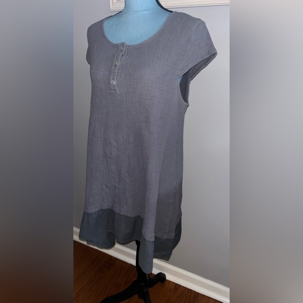 Bella Blue Dress/Top Size Large Runs like a Medium 100% Cotton in GUC